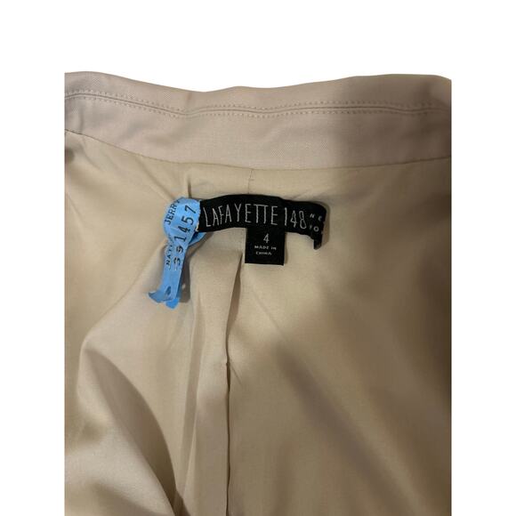 Lafayette 148 Wool Lightweight Butter Soft Jacket Blazer 4 Beige Retails $1200 - Picture 7 of 11